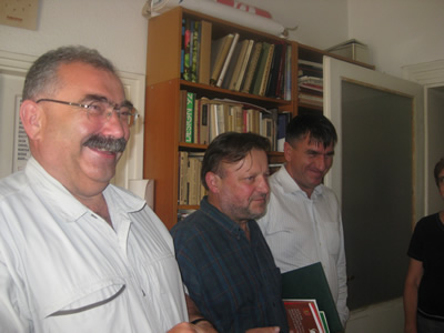 Stanisław Materniak, Zbigniew Ungeheuer i Istvan Derczó z dyplomem dla Krzysztofa